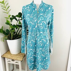 Cabana Life Blue Paisley St. Pete Sport Dress 50+ SPF Protection Retails $150 XL